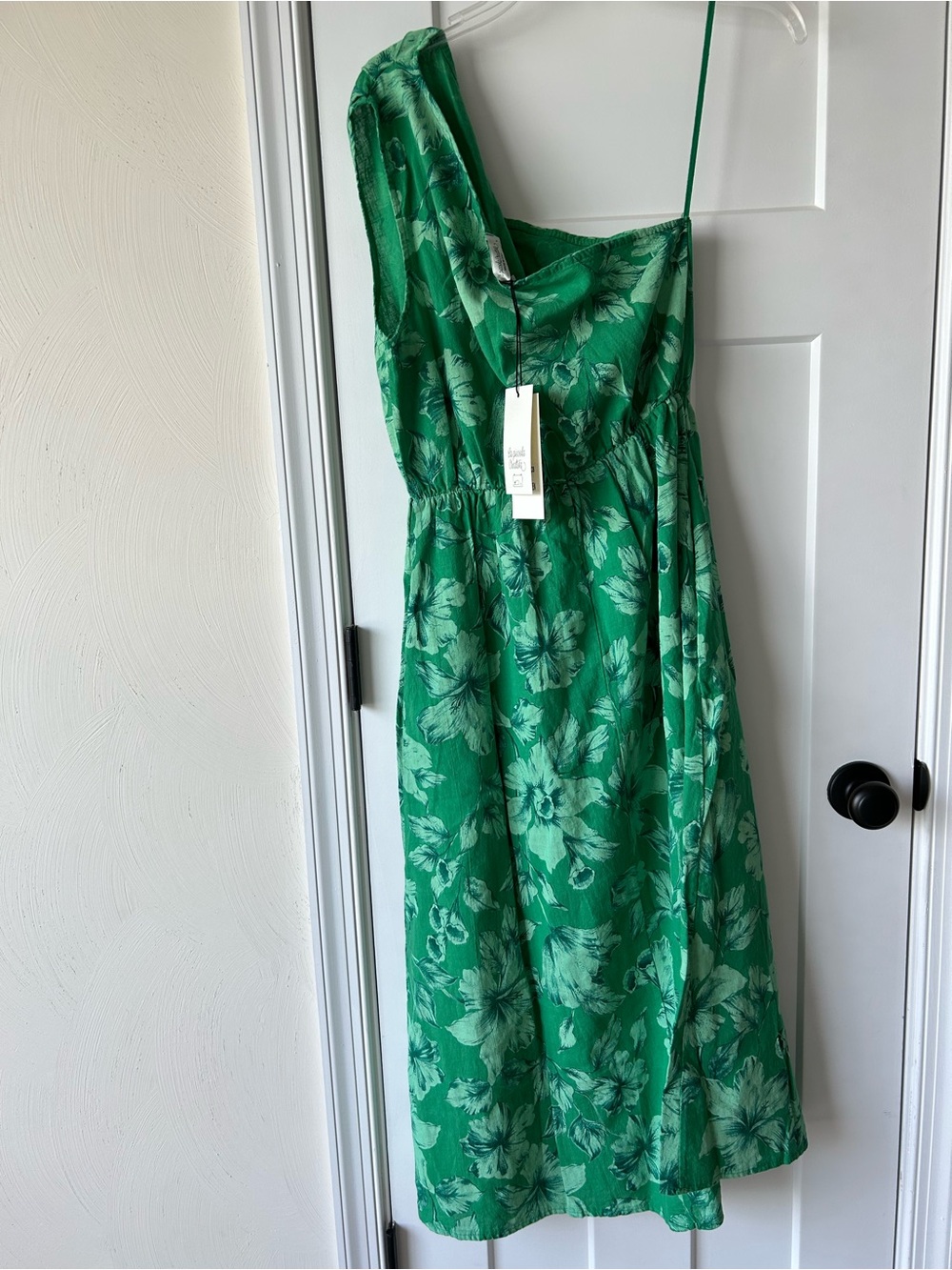 NWT - La Piccola Creativa Cotton Floral One-Shoulder Midi Dress, Made in Italy - Picture 1 of 9